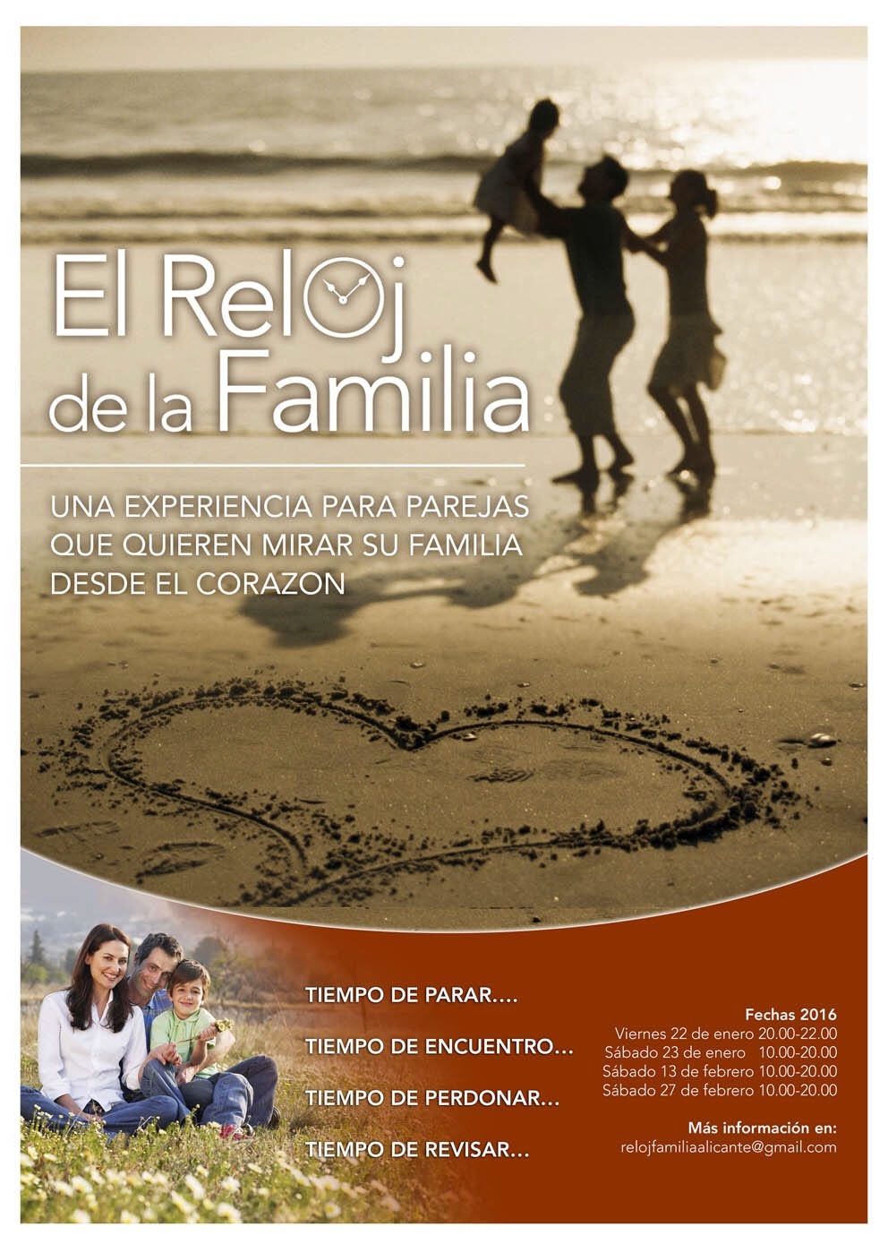 Inscríbete a la formación para parejas que quieren mirar su familia desde el corazón: «El Reloj de la familia»