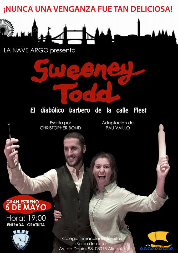 Jueves 5 de mayo. 19 horas La Nave Argo navega de nuevo con «Sweeney Tood»