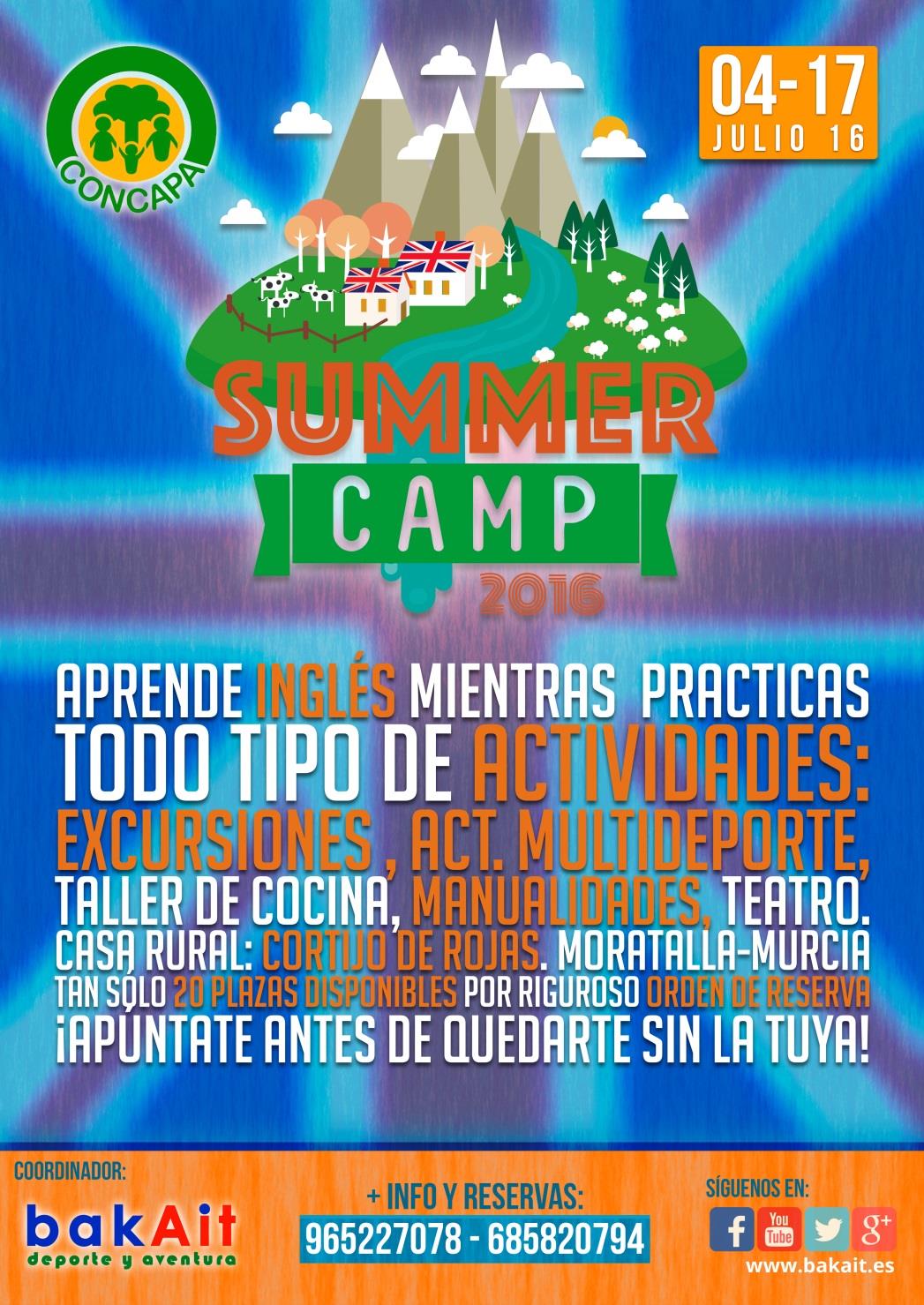4 al 17 de julio.»Concapa Summer Camp» para inmersión lingüística en inglés.