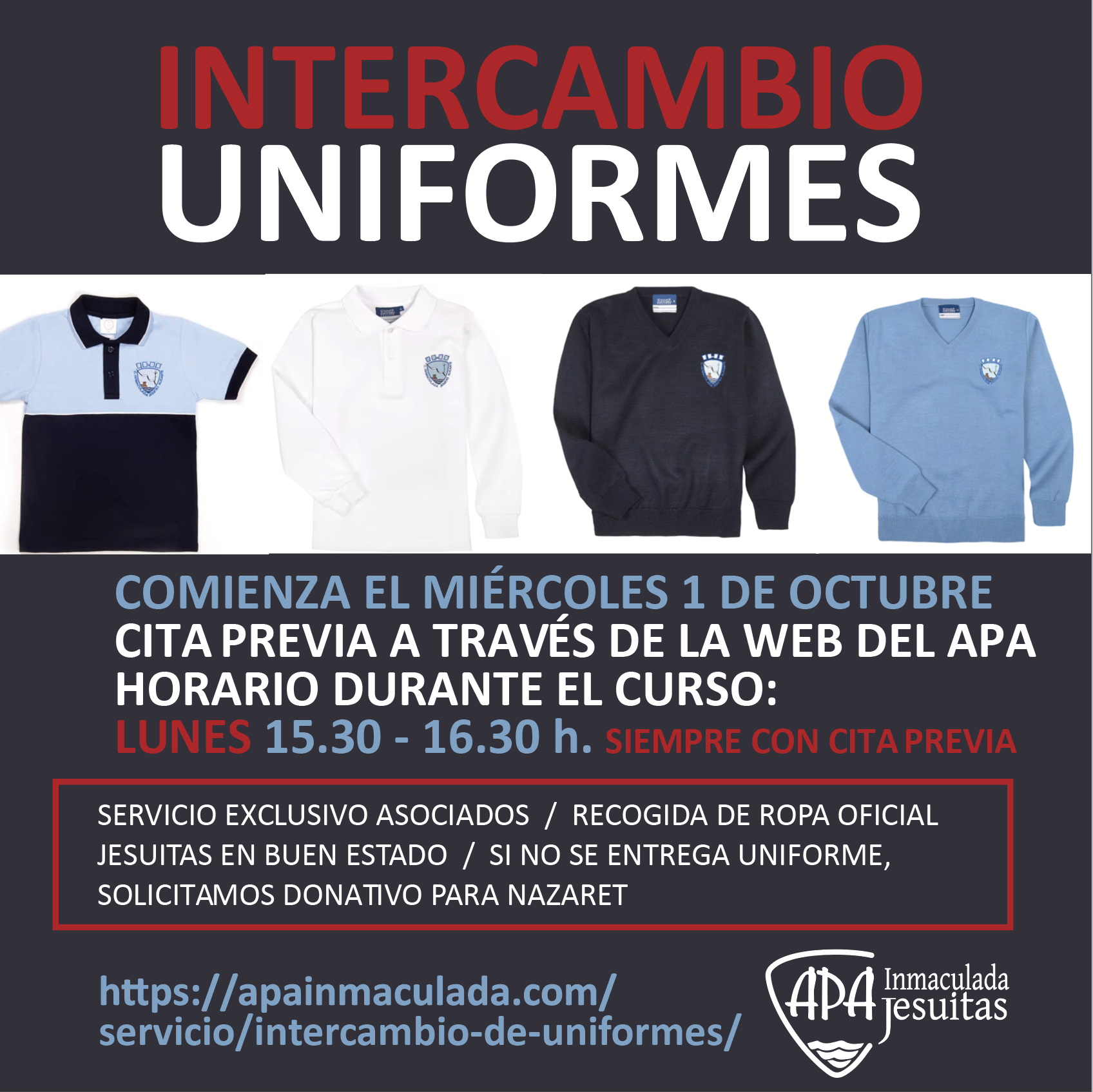 INTERCAMBIO DE UNIFORMES – ASOCIADOS APA