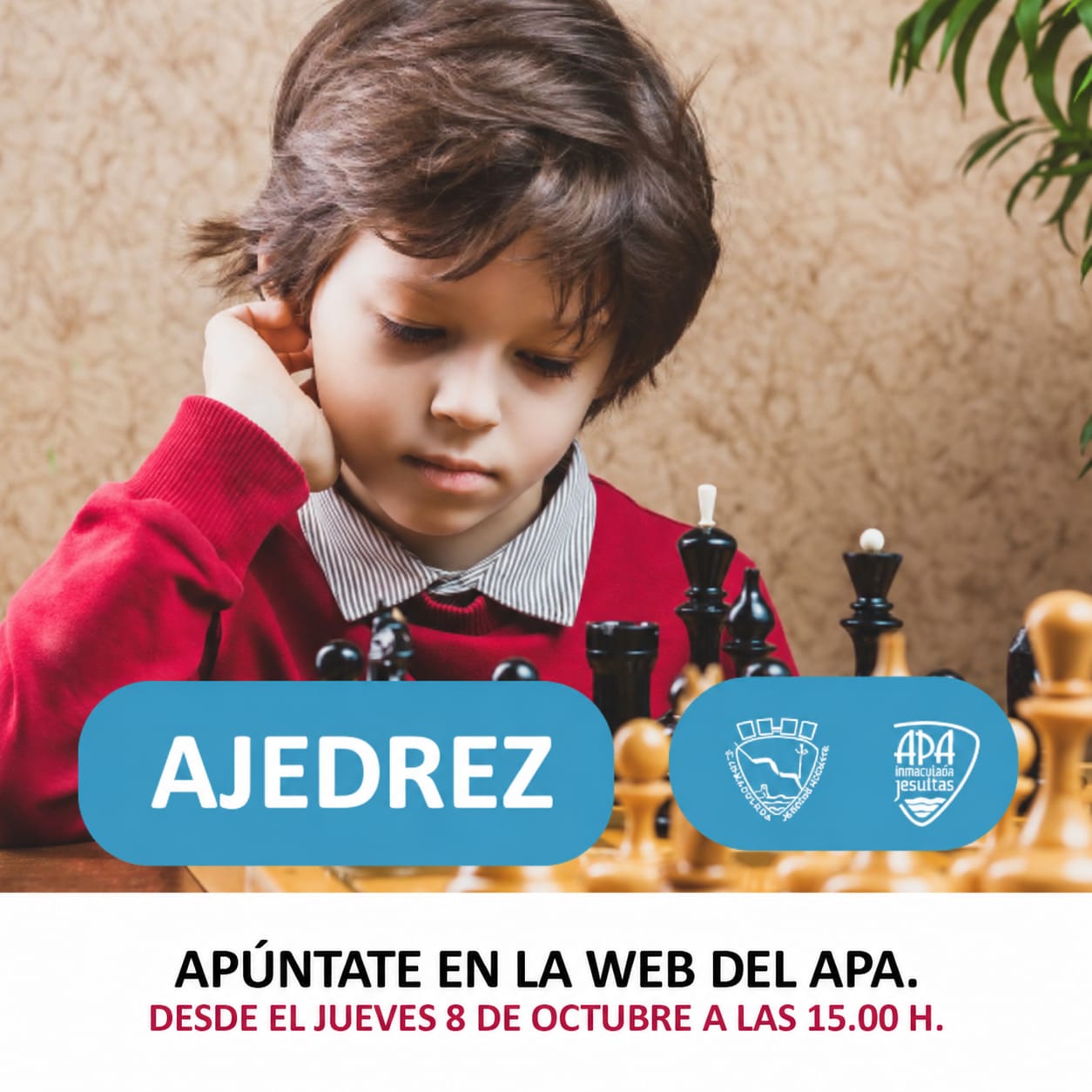 AJEDREZ. Inscripciones 8 de octubre. 15 h.